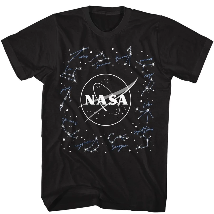 MeTV Custom Brands Unisex NASA Constellation Print Graphic Tee - Astronomy Space Star Map T-Shirt
