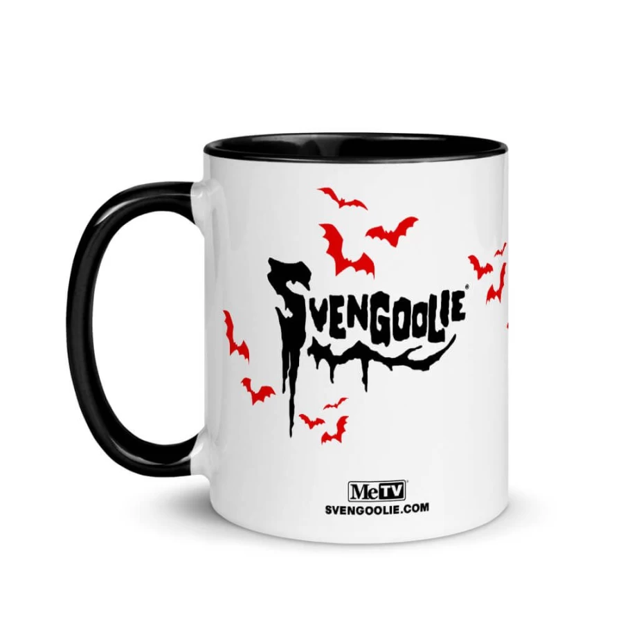 MeTV Svengoolie Logo Ceramic Coffee Mug with Bats Design