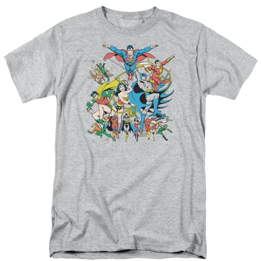 MeTV Custom Classics Justice League Assemble Unisex T-Shirt - DC Superheroes Collection