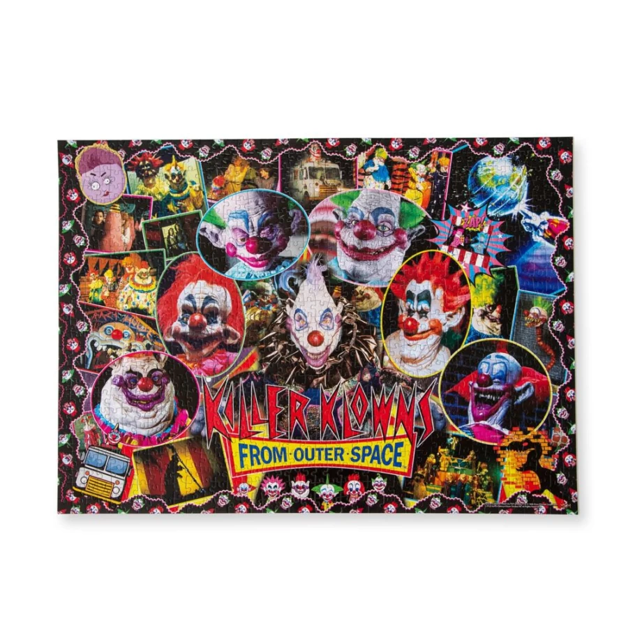 "Toynk Killer Klowns From Outer Space 1000-Piece Jigsaw Puzzle for Adults – 28x20 Inch Horror Movie Collage Puzzle"