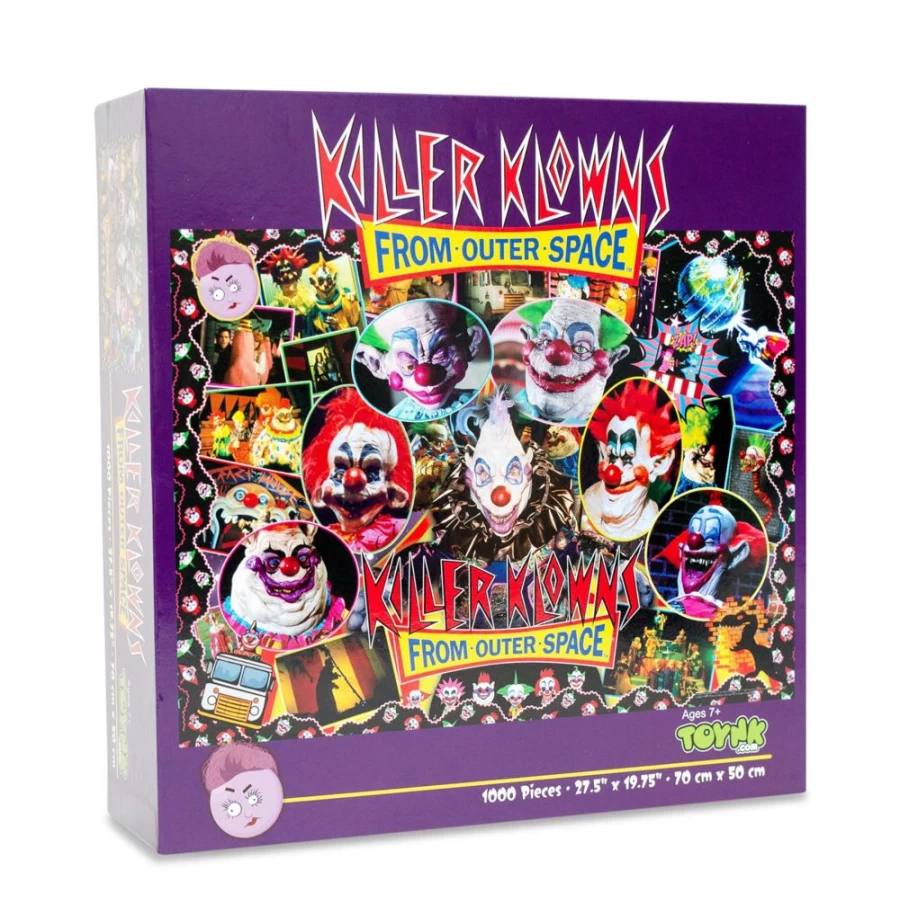 "Toynk Killer Klowns From Outer Space 1000-Piece Jigsaw Puzzle for Adults – 28x20 Inch Horror Movie Collage Puzzle"