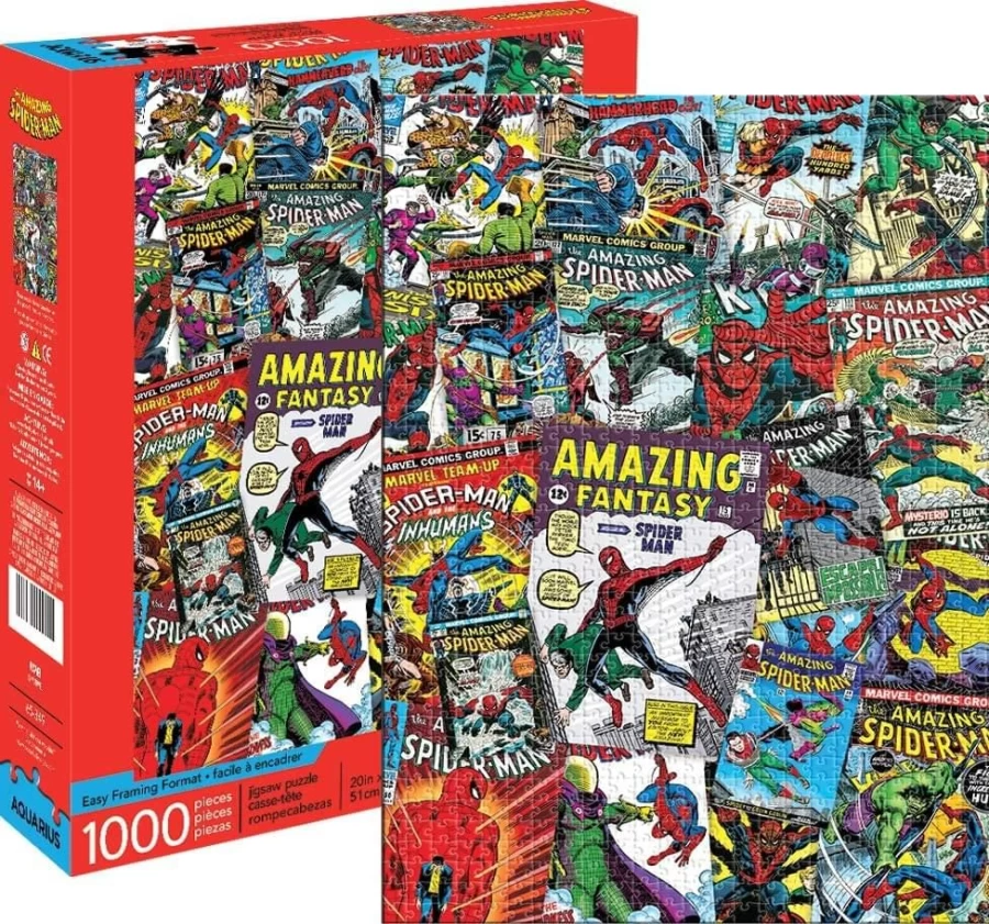 Toynk Marvel Spider-Man 1000-Piece Jigsaw Puzzle – Collage Superhero Puzzle for Adults & Kids