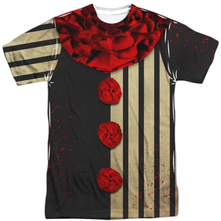 "MeTV Custom Classics Unisex Creepy Clown Halloween Costume Set (Front & Back)"