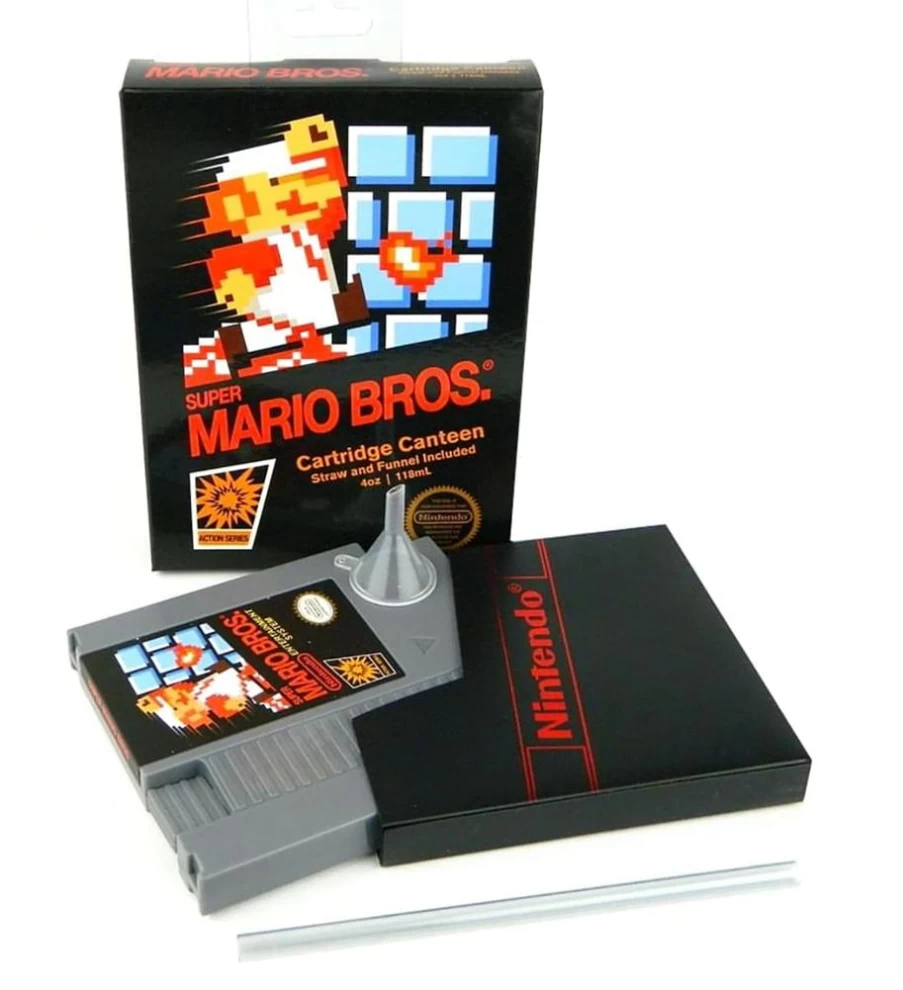 "Nintendo Licensed Super Mario Bros NES Cartridge Flask – 5Oz Retro Gaming Collectible by Toynk"