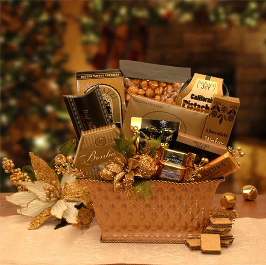GBDS Golden Gatherings Holiday Gift Basket - Premium Gourmet & Festive Treats Collection