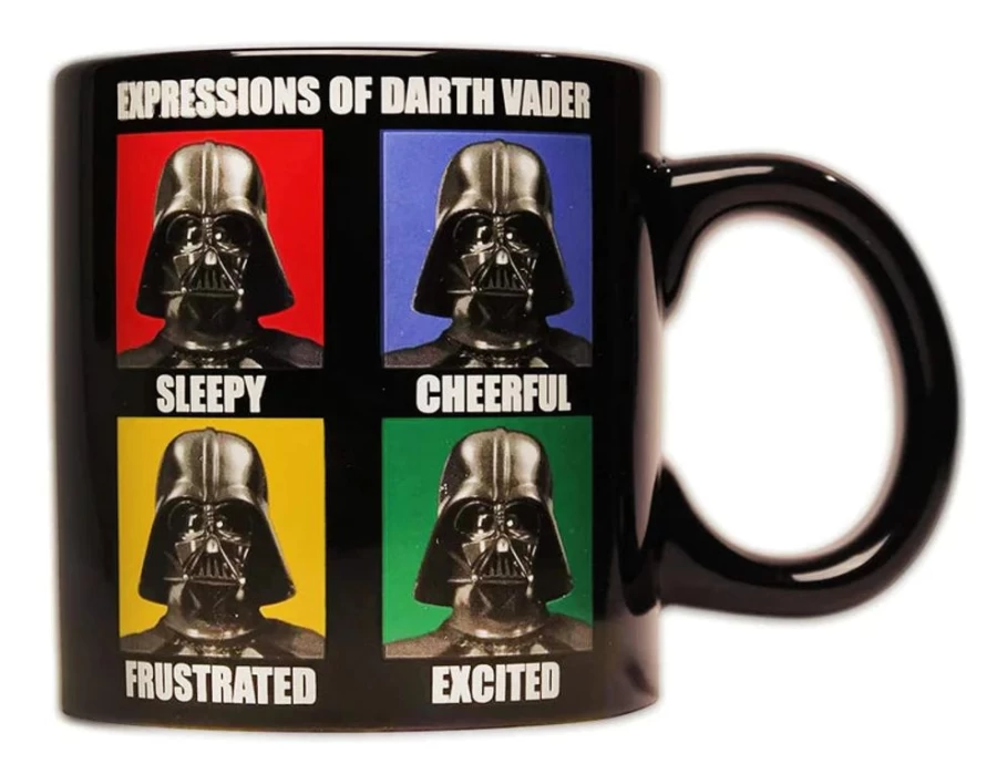 Toynk Star Wars Darth Vader Expressions Ceramic Coffee Mug - 14 oz Collectible Drinkware for Fans