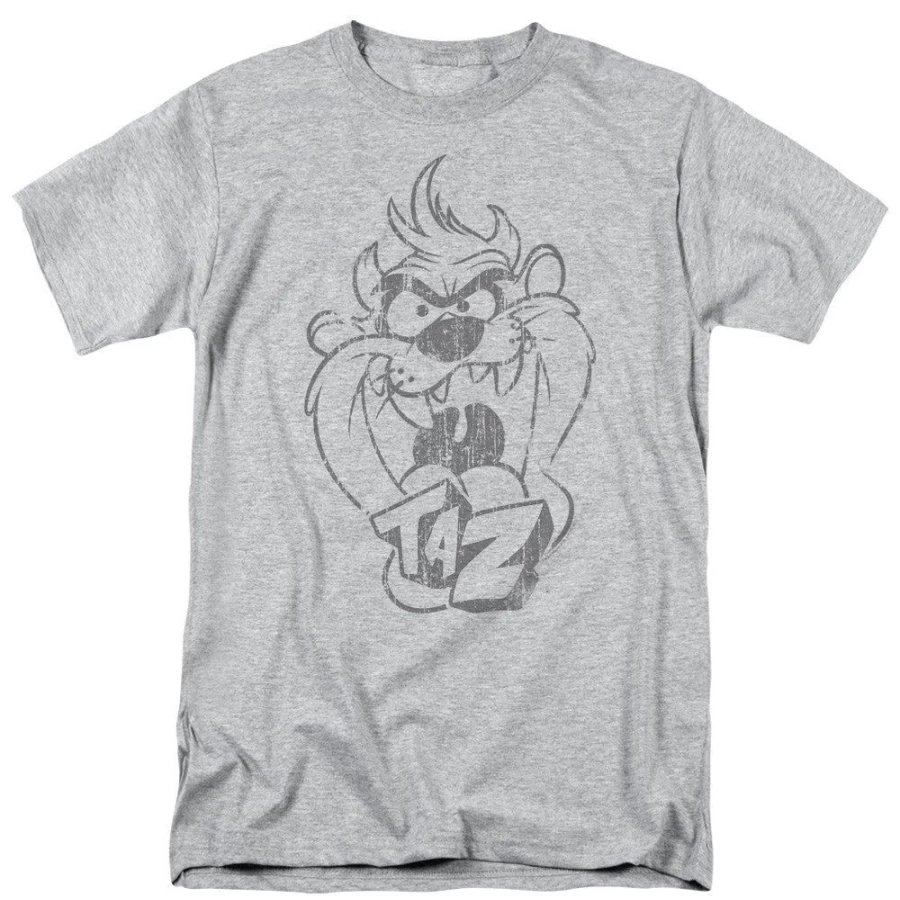 MeTV Custom Classics Vintage Tasmanian Devil Taz Graphic Tee - Faded Retro Design