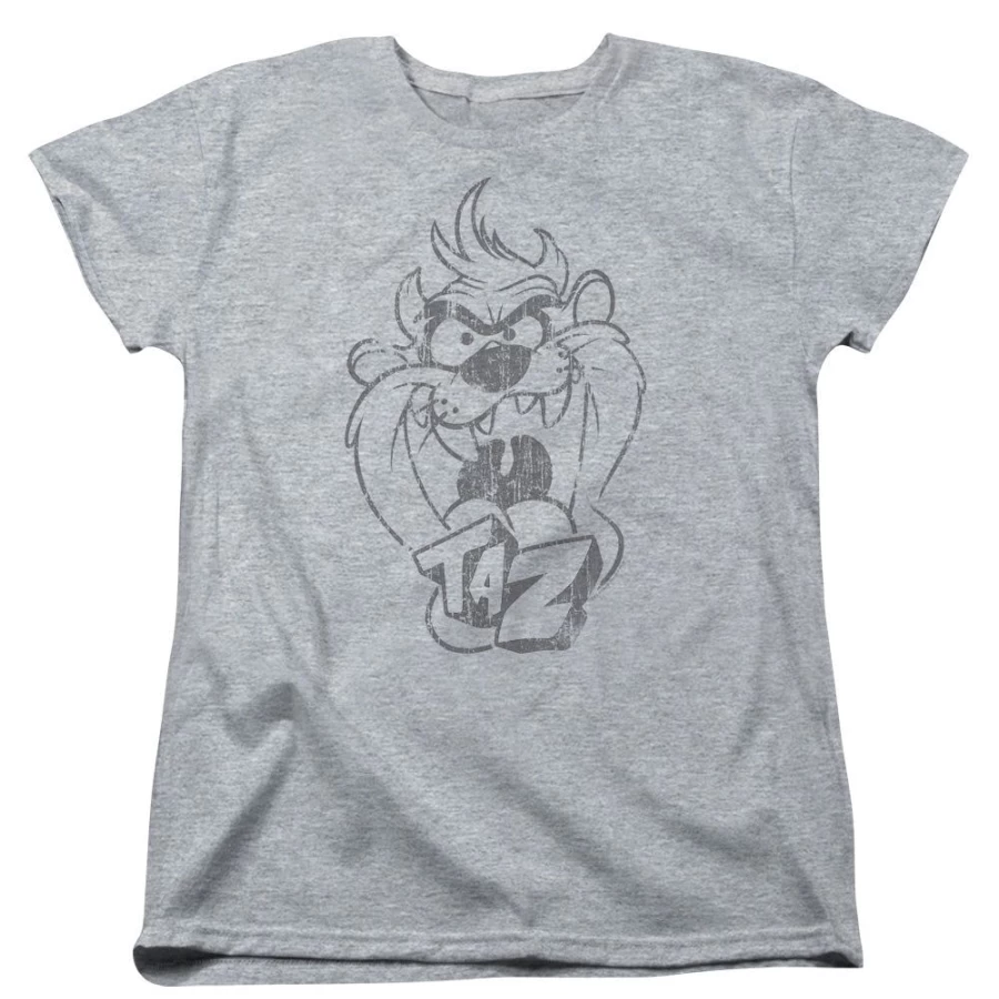 MeTV Custom Classics Vintage Tasmanian Devil Taz Graphic Tee - Faded Retro Design