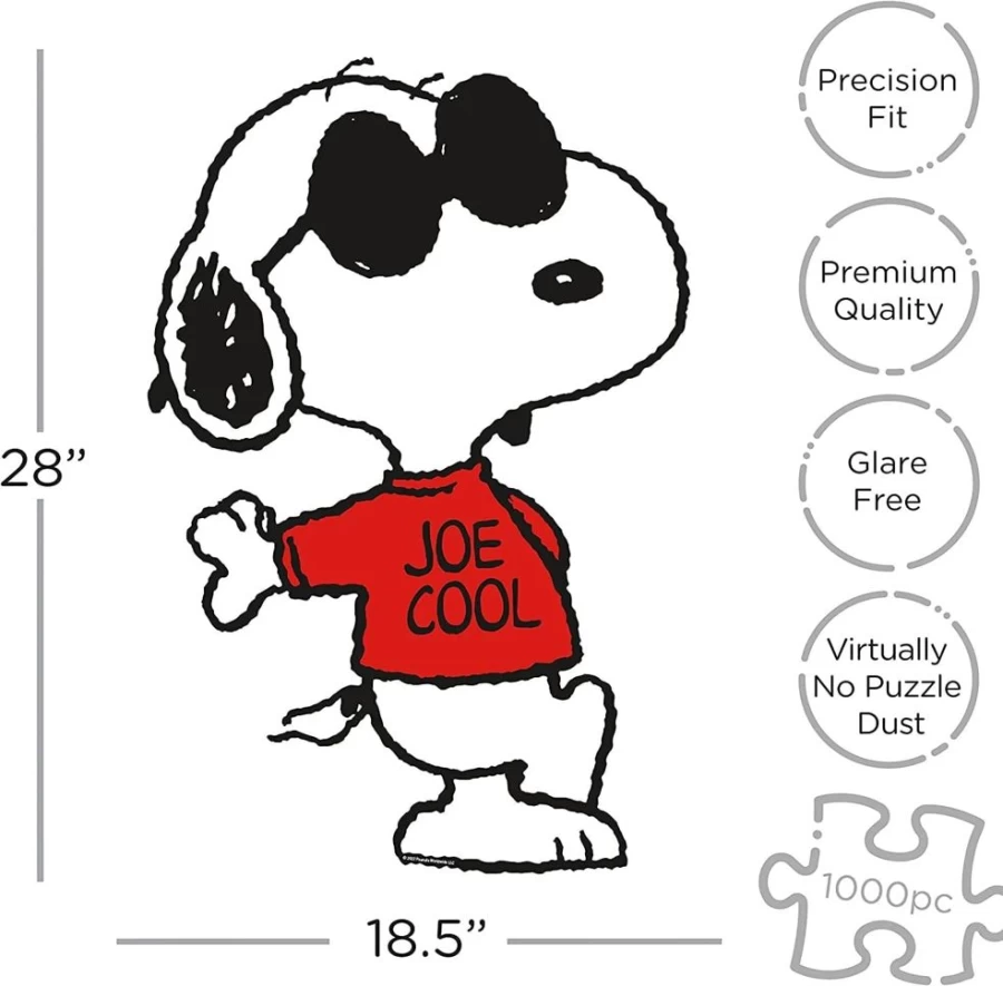 "Toynk Joe Cool Peanuts 1000-Piece Jigsaw Puzzle - Snoopy Shaped Fun Challenge"