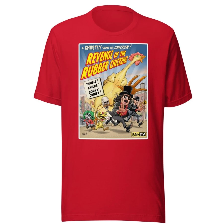 "Svengoolie Revenge Of The Rubber Chickens 2023 Series T-Shirt by Tom Richmond | MeTV Custom Products"