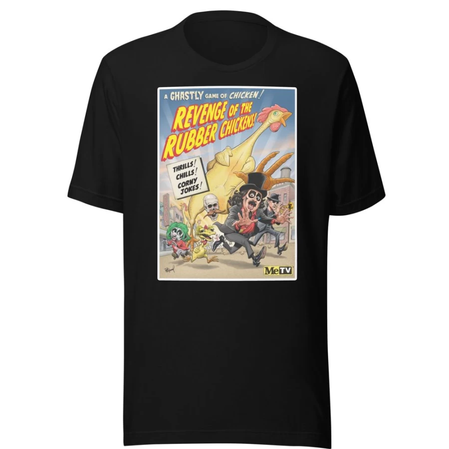 "Svengoolie Revenge Of The Rubber Chickens 2023 Series T-Shirt by Tom Richmond | MeTV Custom Products"