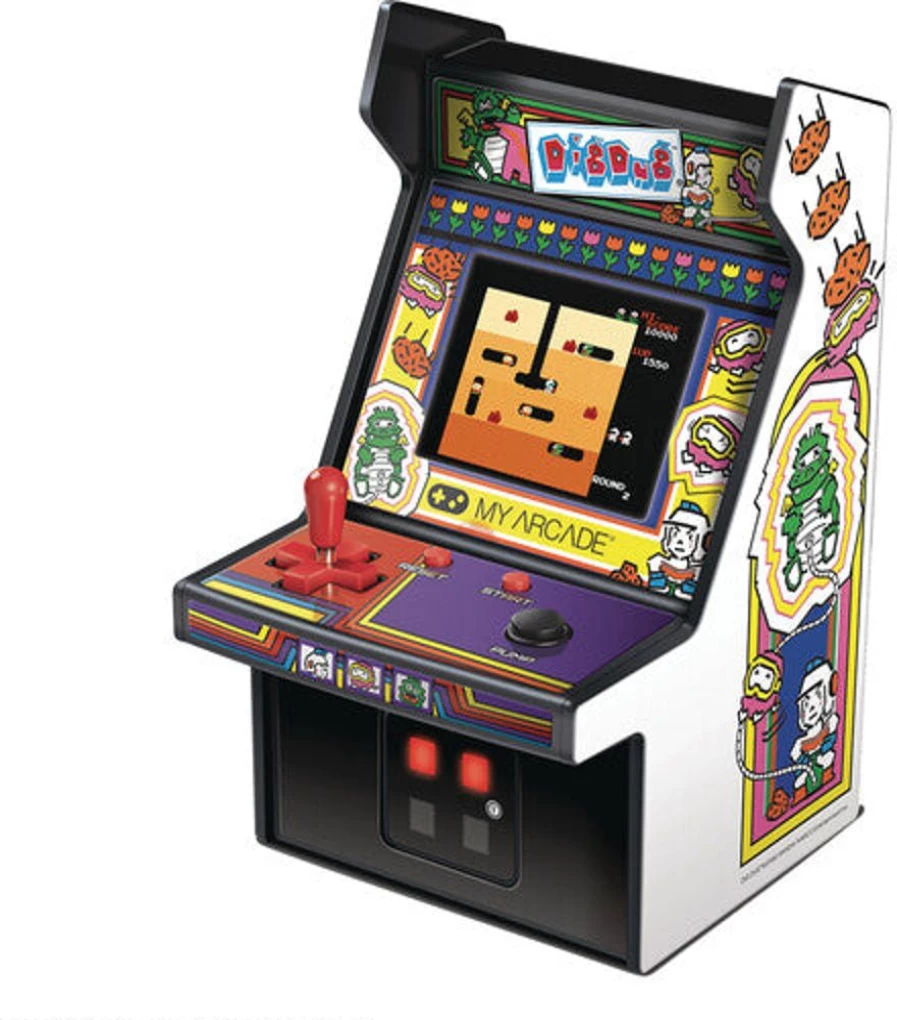 MeTV Entertainment Dig Dug Retro Arcade Machine - 6.75 Inch Micro Player Cabinet, My Arcade DGUNL-3221 Classic Game