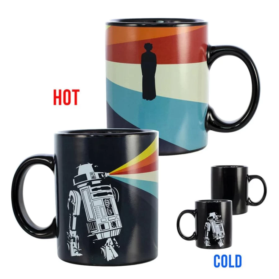 Toynk Star Wars R2-D2 Heat Reveal Ceramic Mug - 11Oz Leia Hologram Coffee Cup