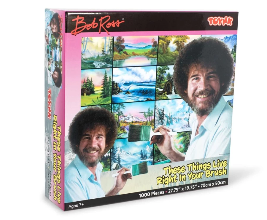 Bob Ross 1000 Piece Jigsaw Puzzle - These Things Live Right In Your Brush - Toynk Collectible Puzzle for Adults