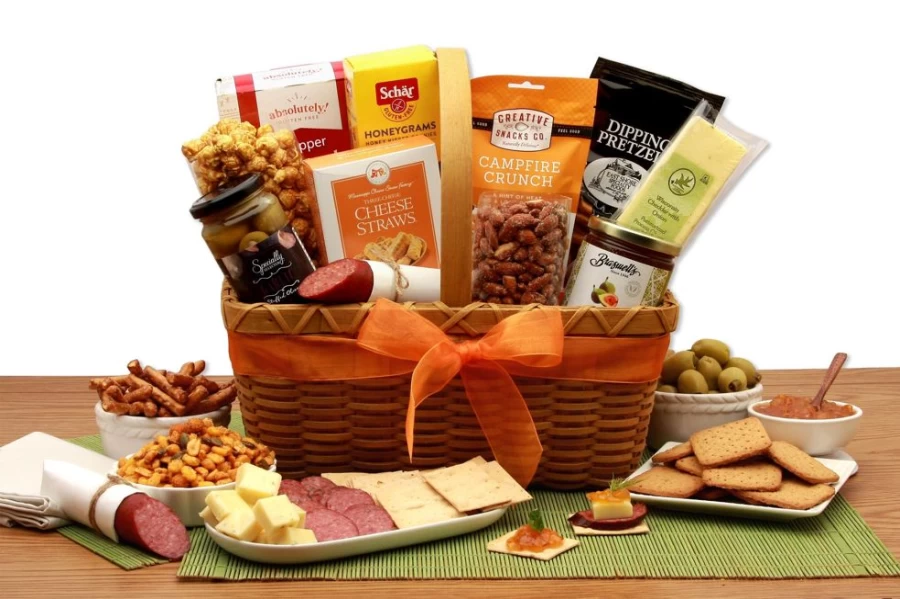 GBDS Premium Gourmet Picnic Basket Set - Luxury Outdoor Dining Gift Hamper for 2