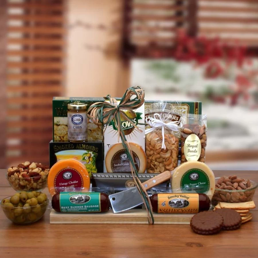 GBDS Ultimate Gourmet Charcuterie Board with Premium Nuts & Artisan Sausage