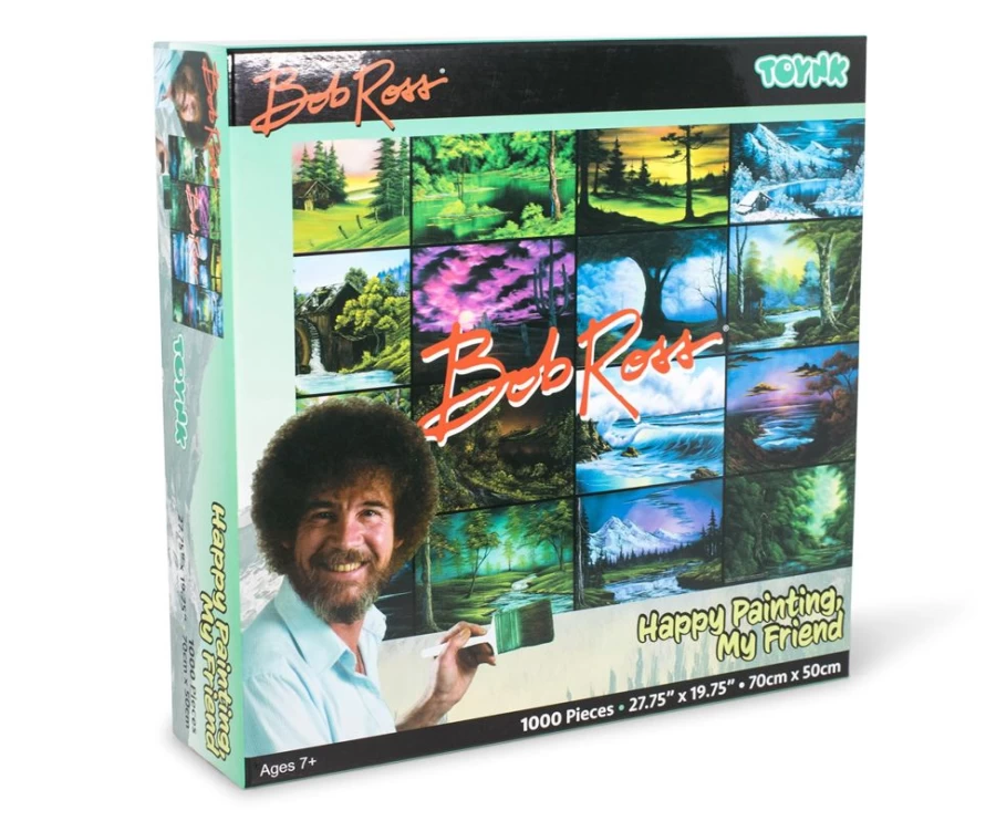 "Toynk 1000-Piece Bob Ross Happy Painting Jigsaw Puzzle - My Friend Nature Art Puzzle"