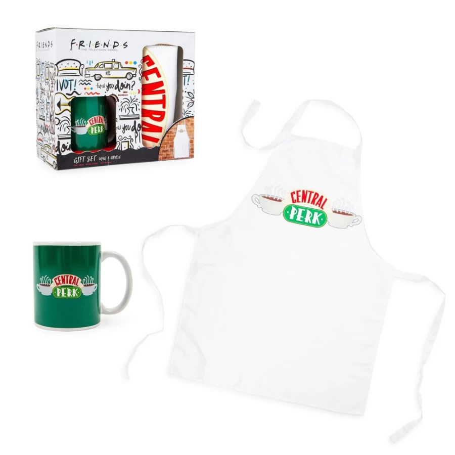 "Toynk Friends TV Show Central Perk Ceramic Coffee Mug and Apron Gift Set"