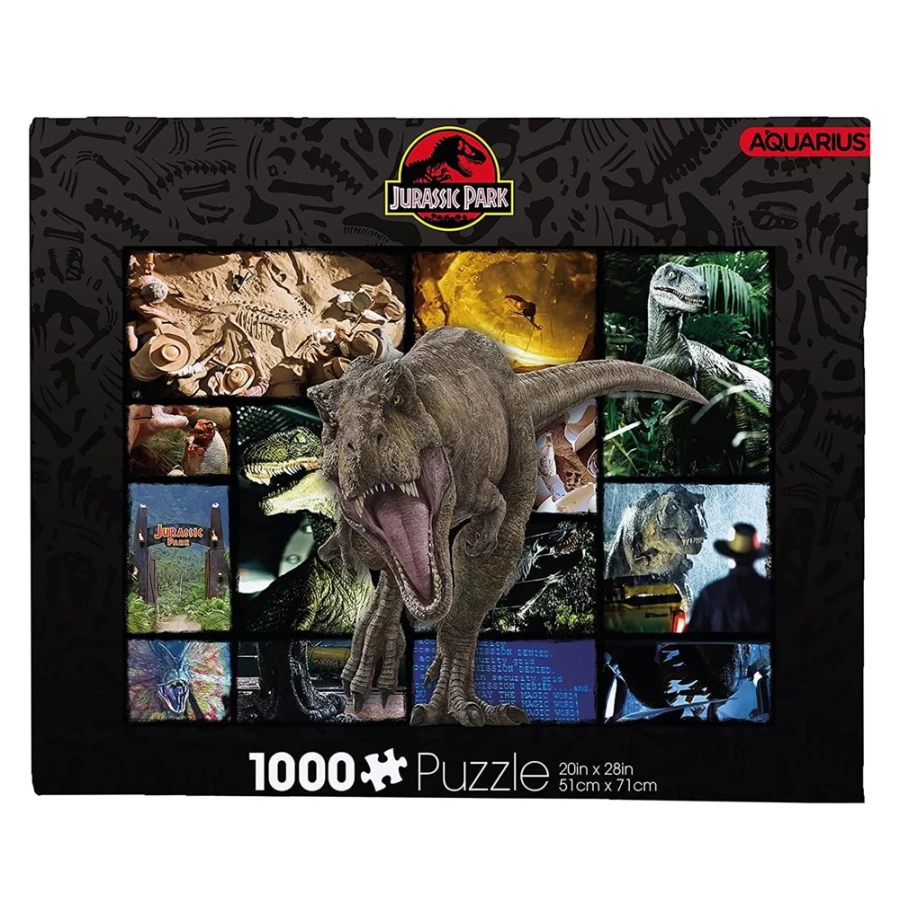 Toynk Jurassic Park 1000-Piece Jigsaw Puzzle - Dinosaur Themed Collage Puzzle for Adults & Kids