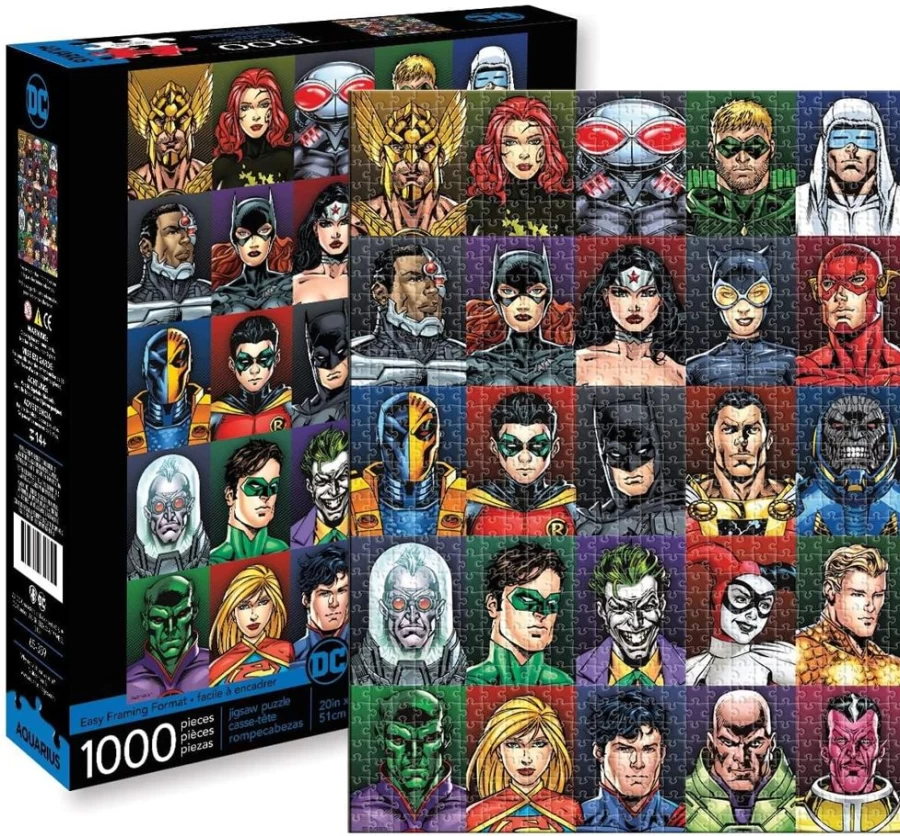 Toynk DC Comics Superheroes 1000-Piece Jigsaw Puzzle - Collectible Batman, Superman, Wonder Woman Puzzle for Adults & Teens