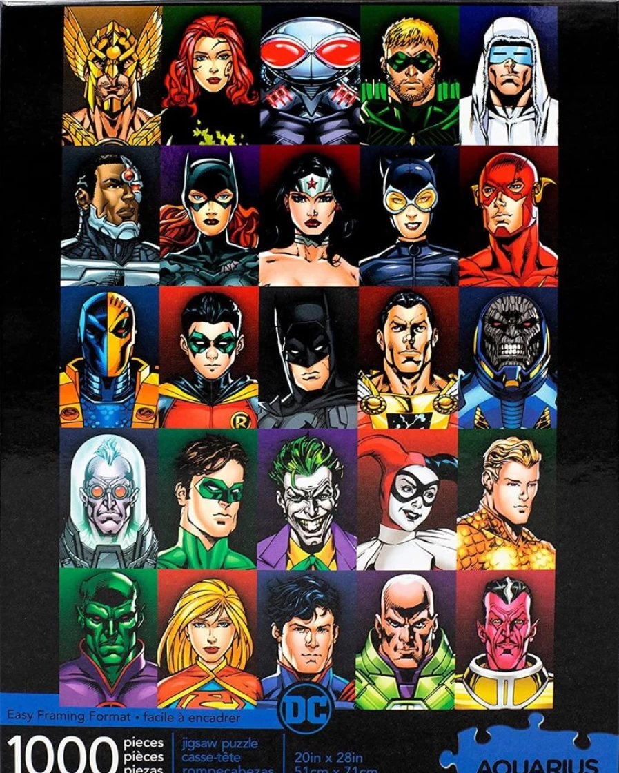 Toynk DC Comics Superheroes 1000-Piece Jigsaw Puzzle - Collectible Batman, Superman, Wonder Woman Puzzle for Adults & Teens