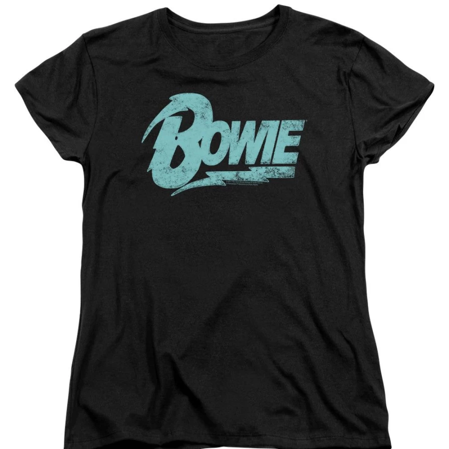 "MeTV Custom Classics David Bowie Vintage Logo T-Shirt – Official Licensed Merchandise"