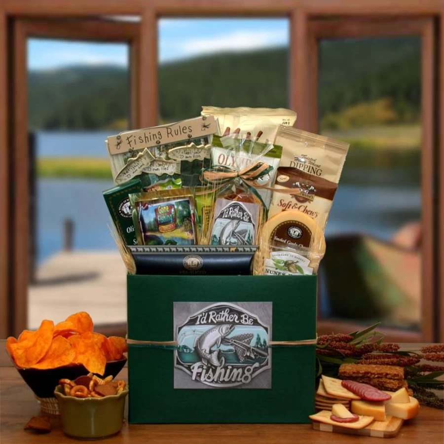 "GBDS Fishing Lover's Gift Box - I'd Rather Be Fishing Present Set for Anglers"