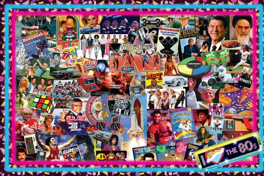 "Toynk 1000-Piece Retro 80's Jigsaw Puzzle for Adults & Kids – The Crazy 80's Nostalgia Puzzle"