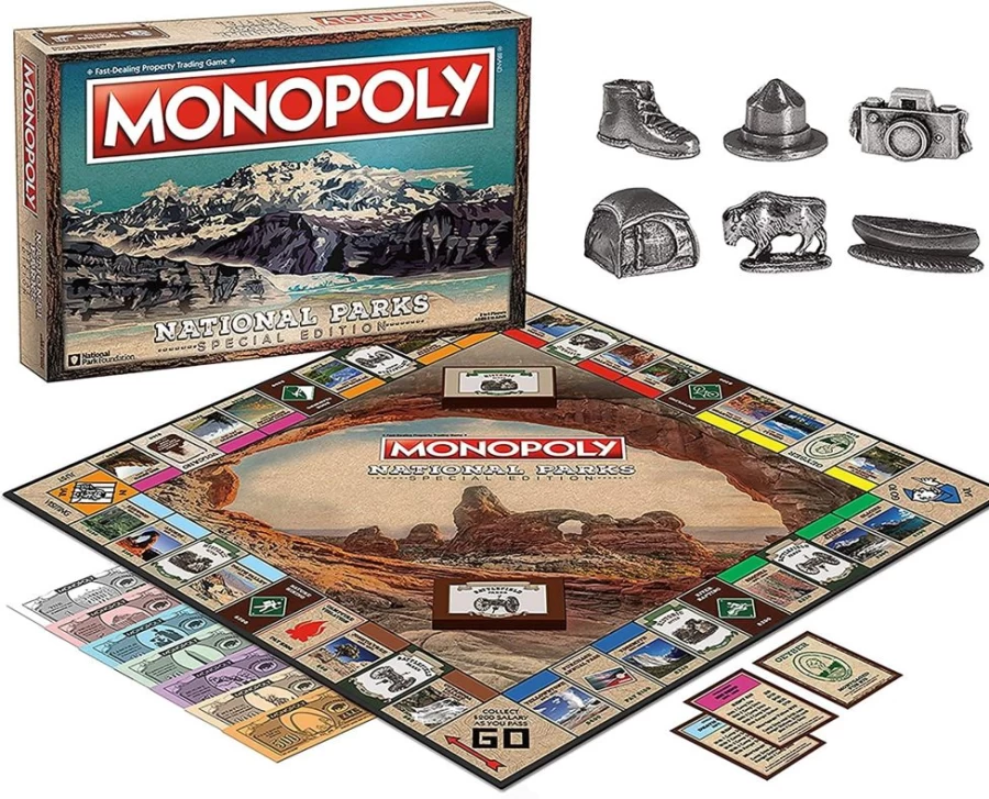 "Toynk National Parks Monopoly 2020 Edition | Family Board Game for 2-6 Players | Collectible US Park-Themed Game"