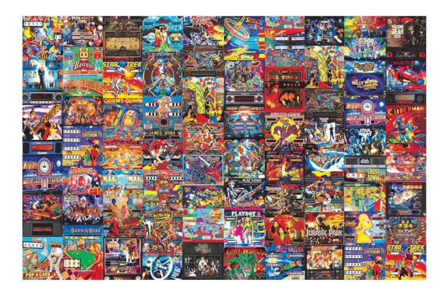 Toynk Retro Arcade Pinball Machine 1000-Piece Jigsaw Puzzle for Adults - Challenging Vintage Game Art Puzzle