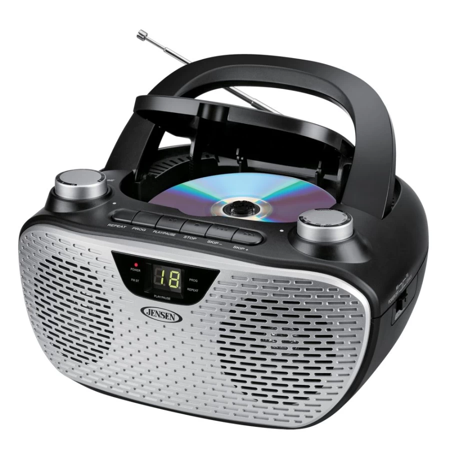 Jensen Portable CD Player with AM/FM Radio | Compact Stereo Disc Player for On-the-Go Listening