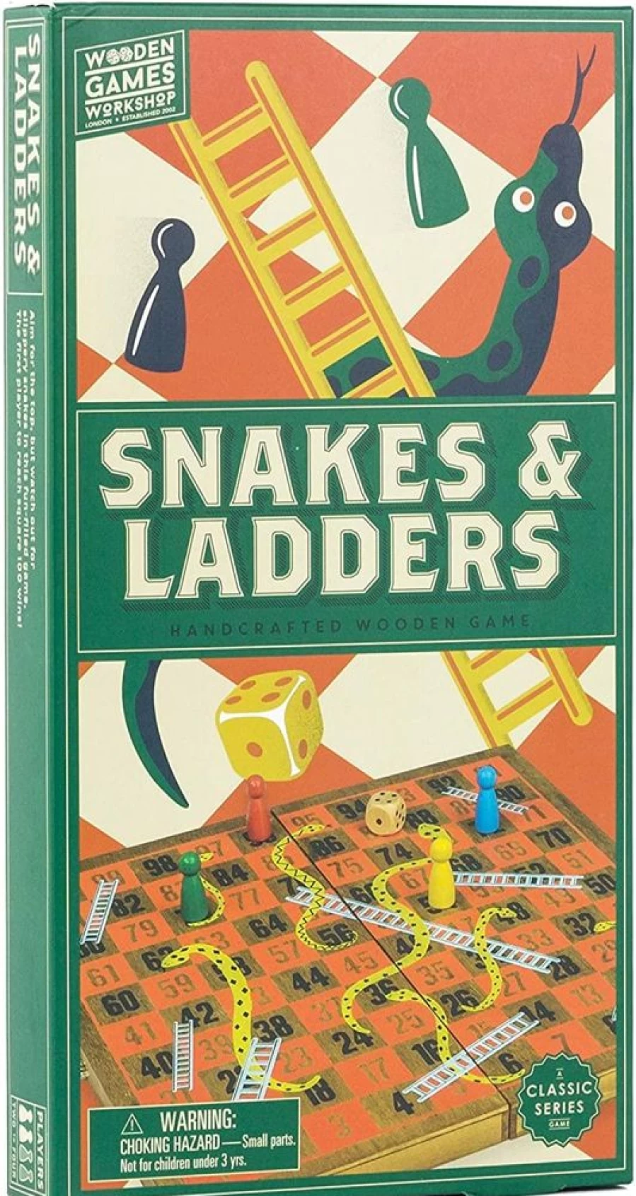 "Toynk Classic Wooden Snakes And Ladders Board Game for Family Fun & Kids"