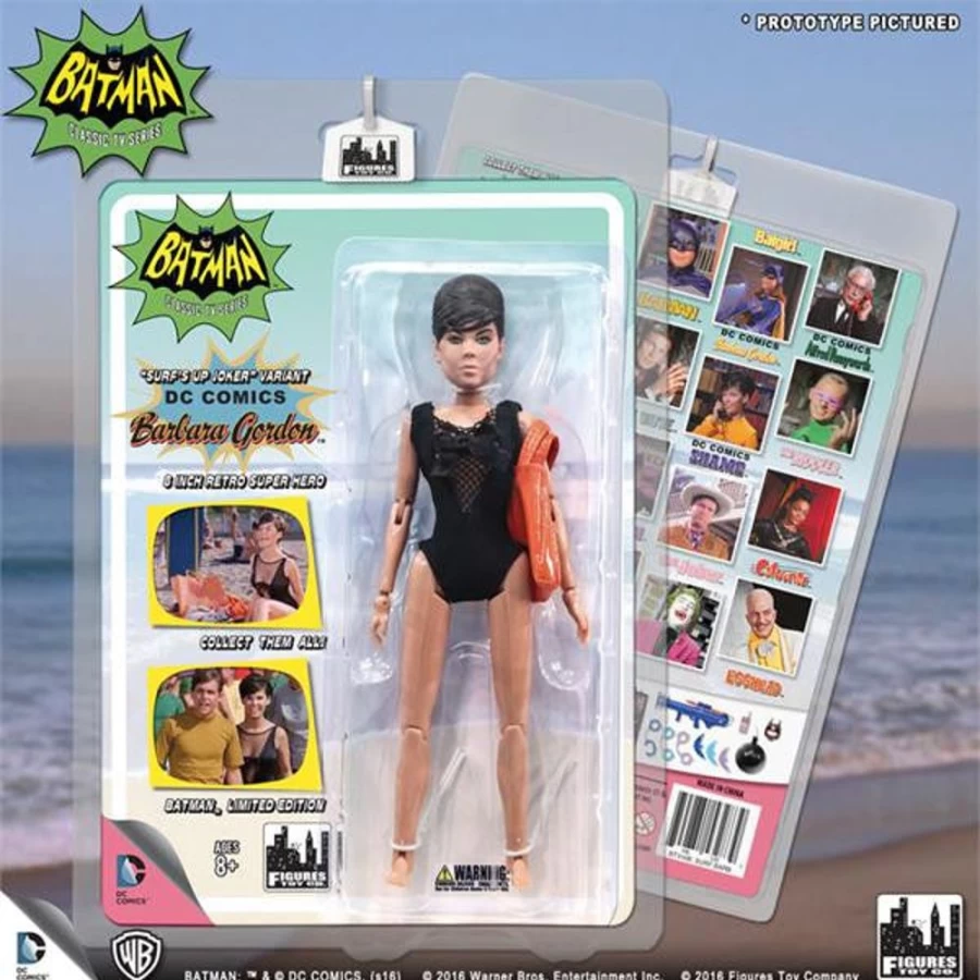 MeTV Figures Retro 1966 Batman TV Series Barbara Gordon Surfing Action Figure Collectible
