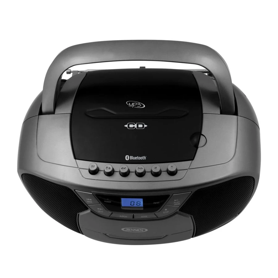 Jensen Portable Bluetooth CD Cassette Player with MP3 Playback, AM/FM Radio, and Recording Function