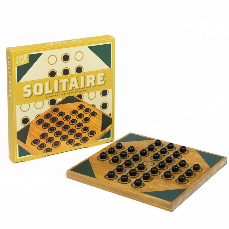 "Toynk Solitaire Board Game - Classic Wooden Family Strategy Game for Adults & Kids"