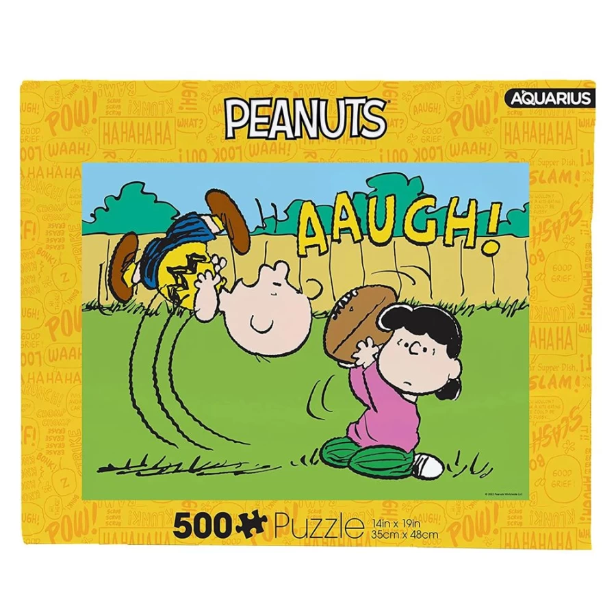 Toynk Peanuts Lucy Football 500-Piece Jigsaw Puzzle for Adults and Kids - Charlie Brown Collectible Puzzle