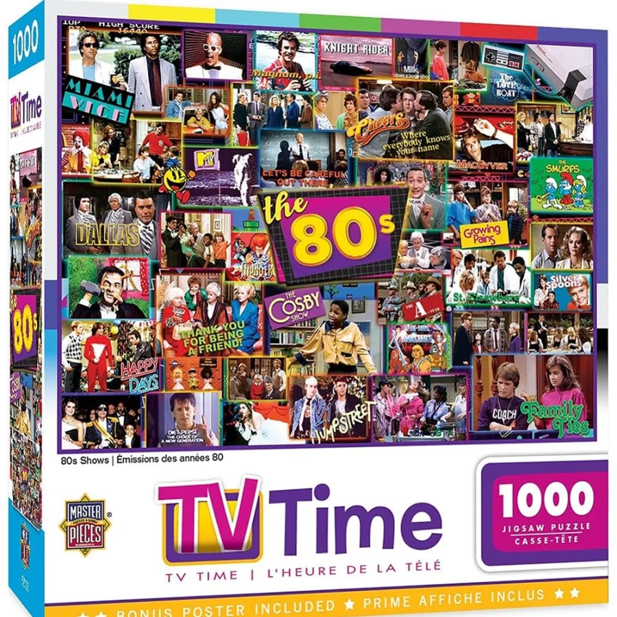 "Toynk The 80s TV Time 1000-Piece Jigsaw Puzzle - Nostalgic Retro Puzzle for Adults"
