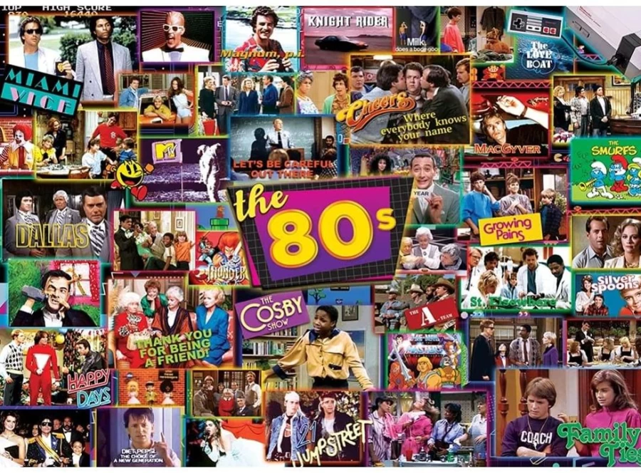 "Toynk The 80s TV Time 1000-Piece Jigsaw Puzzle - Nostalgic Retro Puzzle for Adults"
