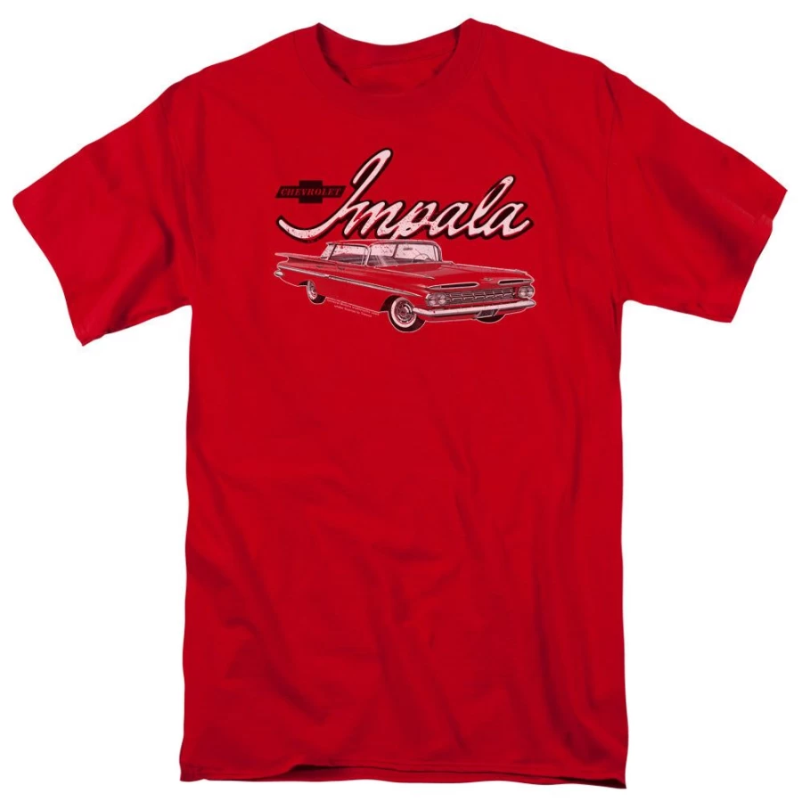 MeTV Custom Classics Unisex Chevy Impala Retro Style T-Shirt - Classic Car Enthusiast Tee
