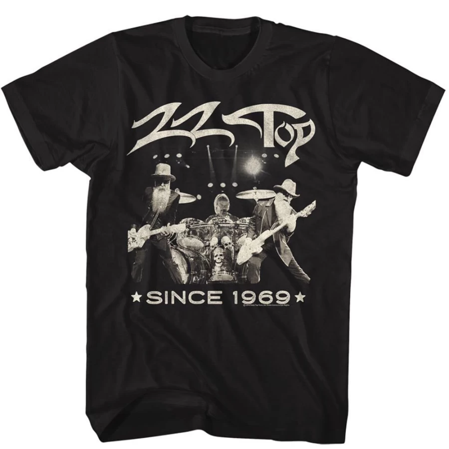 MeTV Custom Brands Zz Top Since 1969 Vintage T-Shirt - Classic Rock Band Merchandise