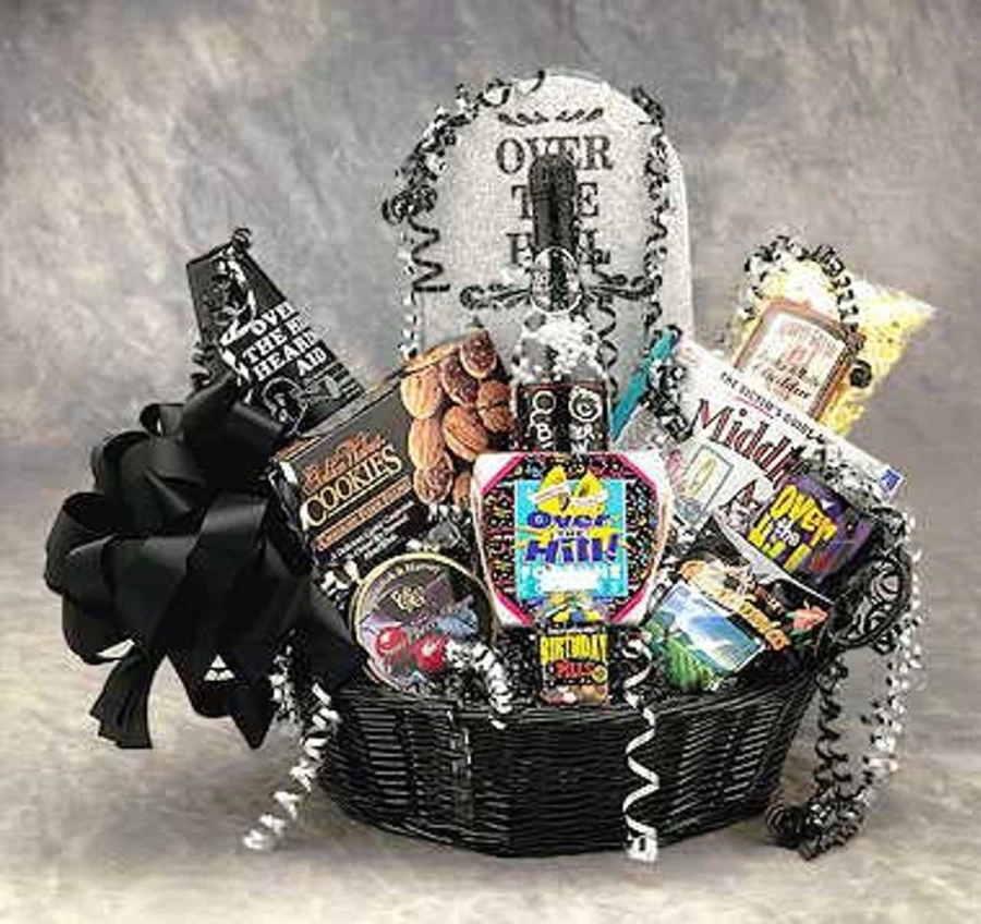 "GBDS Over The Hill Birthday Gift Basket - Fun & Unique 40th, 50th, 60th Birthday Present for Men & Women"