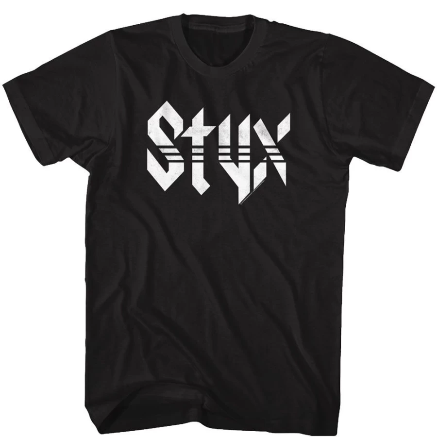 MeTV Custom Brands Styx - White Logo Embroidered T-Shirt, Unisex Casual Tee