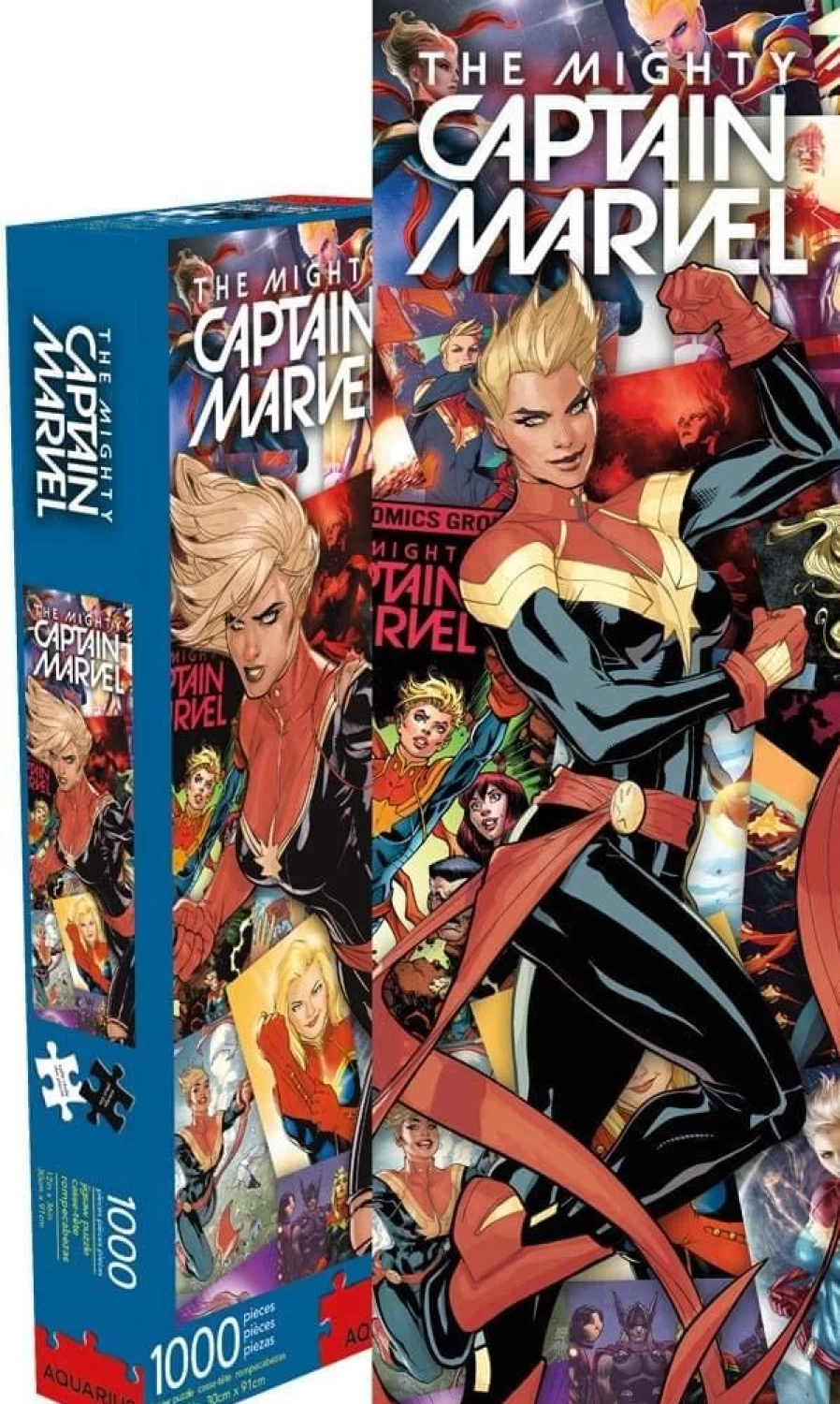 Toynk Marvel Captain Marvel 1000-Piece Jigsaw Puzzle for Adults, Collage Art, Slim Fit, Collectible Comic Superhero Puzzle