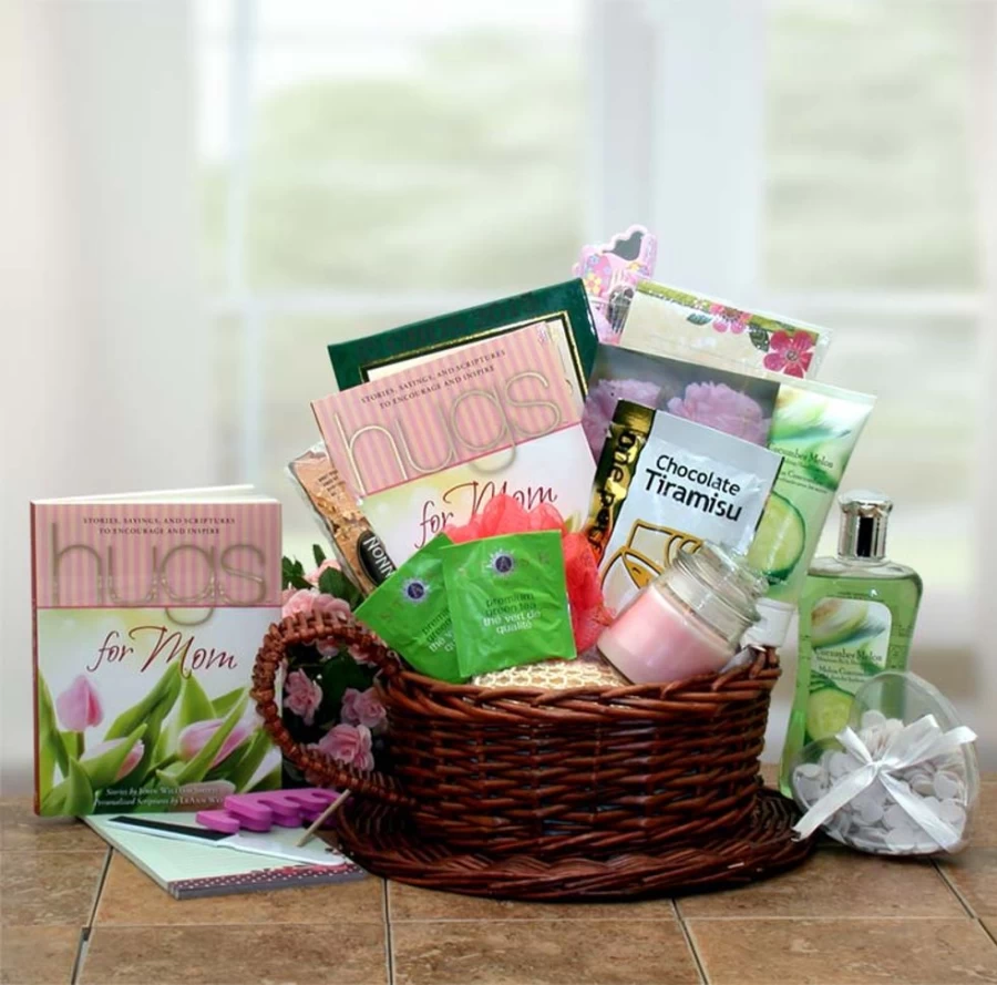 "GBDS Relaxation Gift Basket for Mom - Thoughtful Self-Care Present with Hug Theme"