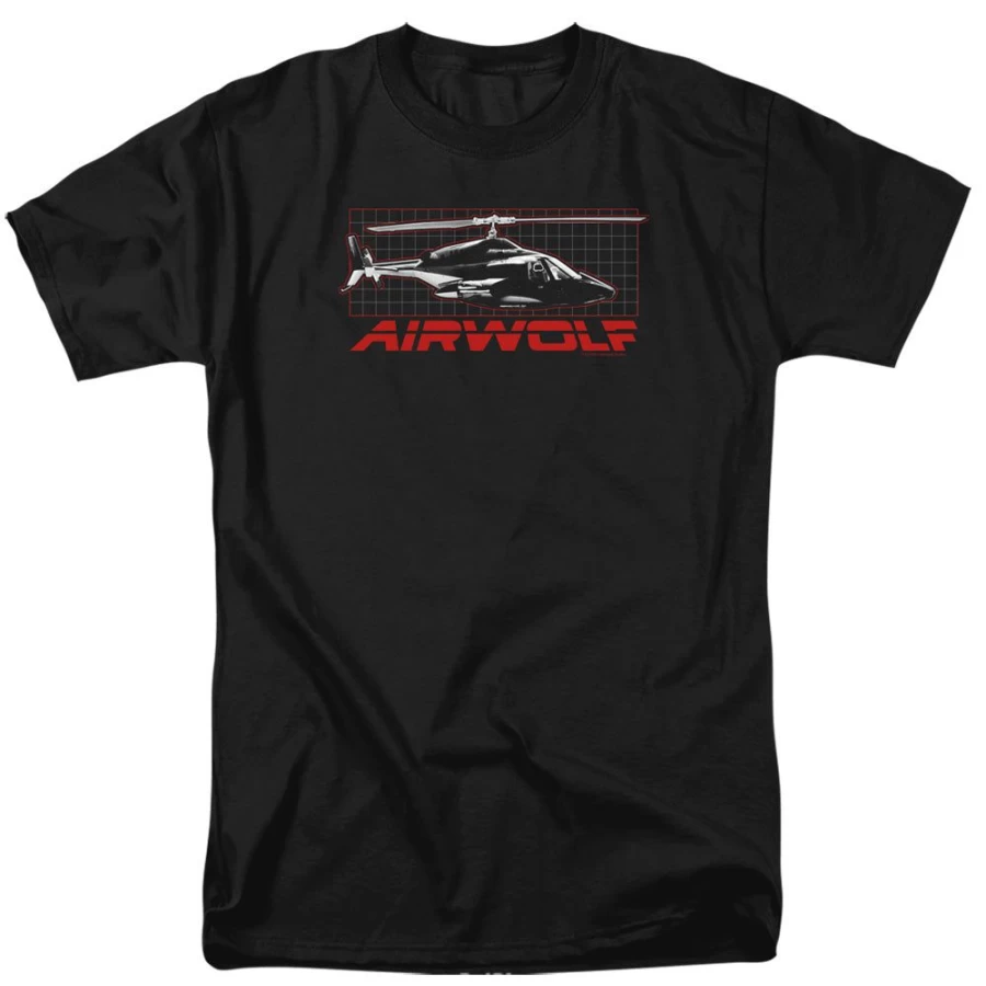 MeTV Custom Classics Airwolf - Grid Unisex T-Shirt | Classic TV Show Merchandise