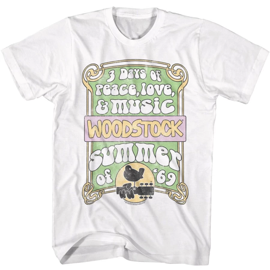 MeTV Custom Brands Woodstock 1969 Vintage Summer of '69 T-Shirt - Retro Music Festival Merchandise