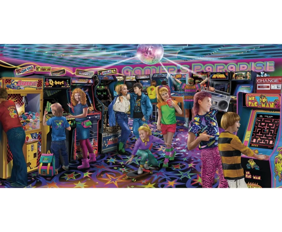 Toynk Gamers Paradise 2000-Piece '80s Retro Arcade Jigsaw Puzzle for Adults & Collectors