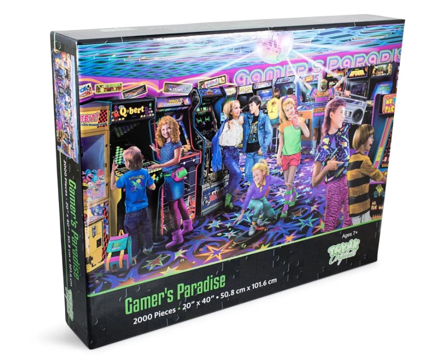 Toynk Gamers Paradise 2000-Piece '80s Retro Arcade Jigsaw Puzzle for Adults & Collectors
