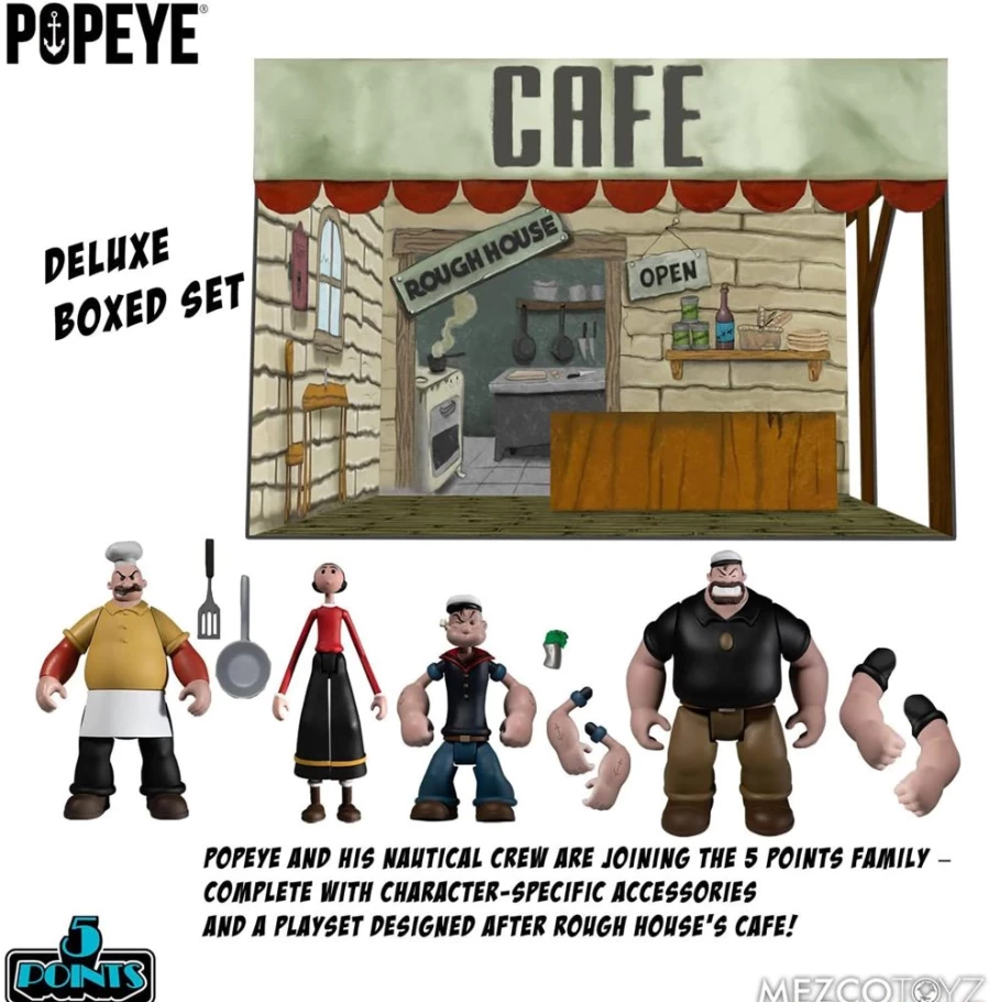 Toynk Exclusive Popeye Deluxe 5-Piece Action Figure Collector's Box Set