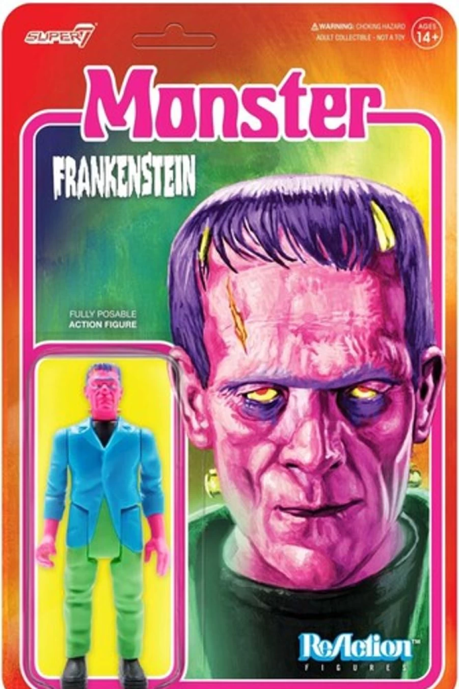 MeTV Entertainment Super7 Universal Monsters Frankenstein Costume Colors Reaction Action Figure Collectible